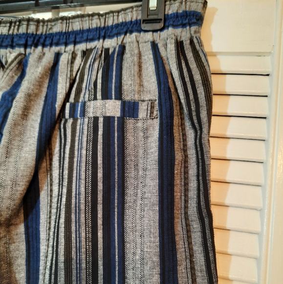 Fate crop striped linen tassel pants large NWT *F - Picture 5 of 7